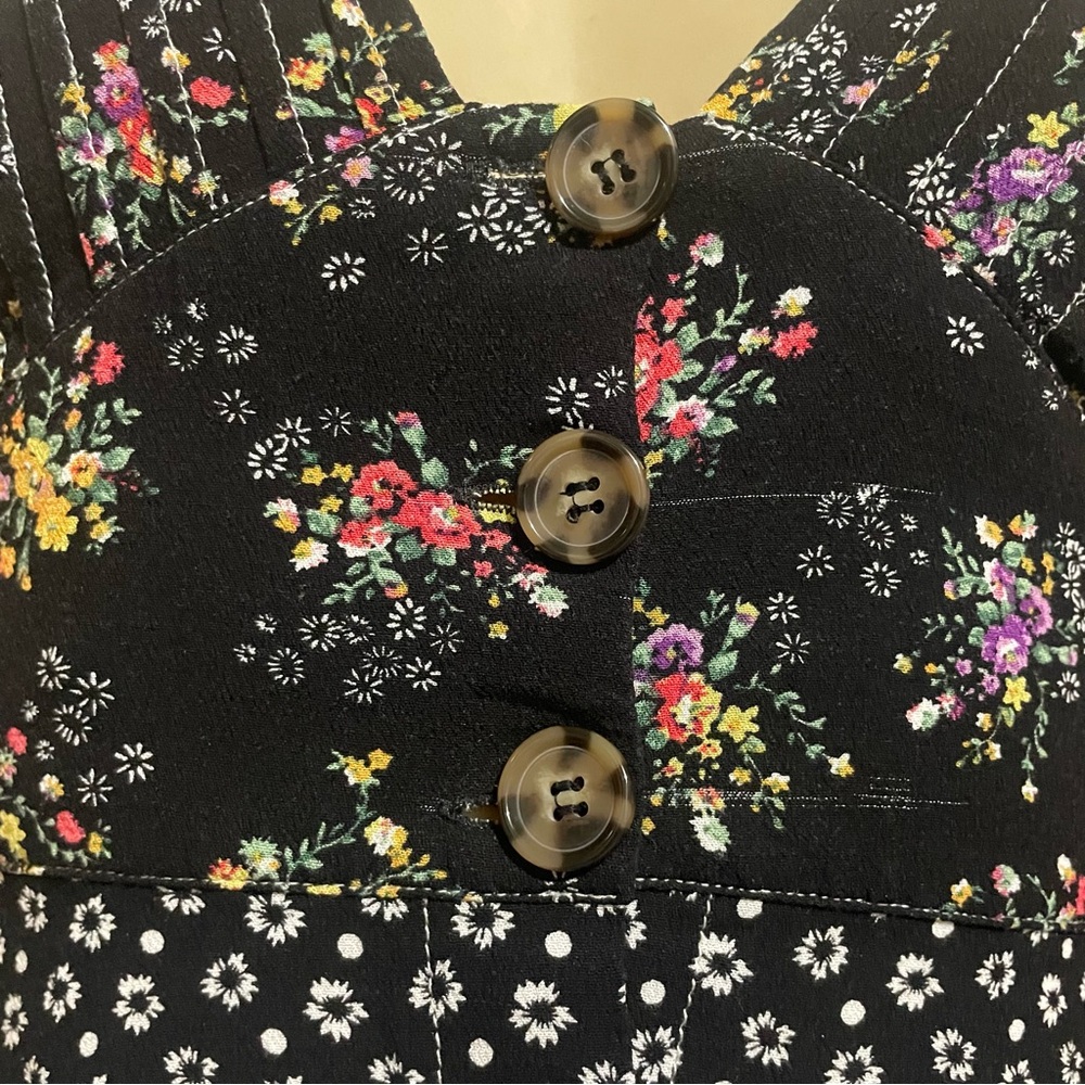 FP Wonderland Floral Black Long Sleeve mini dress XS - Picture 6 of 11